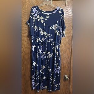 Maurices XXL Clara Floral Tie Waist Midi Dress NWT